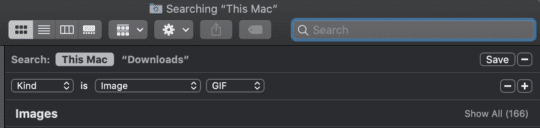 Buscar en el Mac para el tipo de archivo de imagen